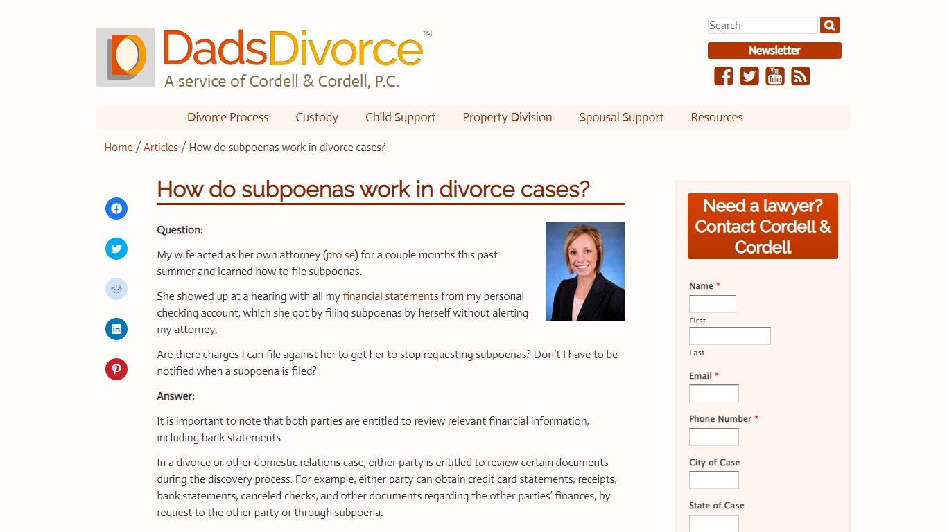 How do subpoenas work in divorce cases? - Dads Divorce