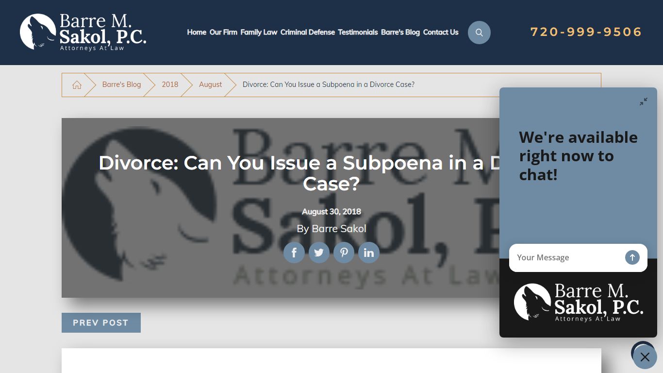 Divorce: Can You Issue a Subpoena in a Divorce Case? - Barre M. Sakol, P.C.